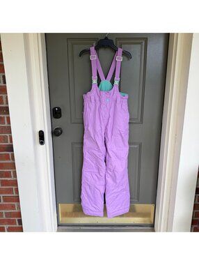 Garnet Hill Kids Purple Snow Day Bib Overalls Size 14